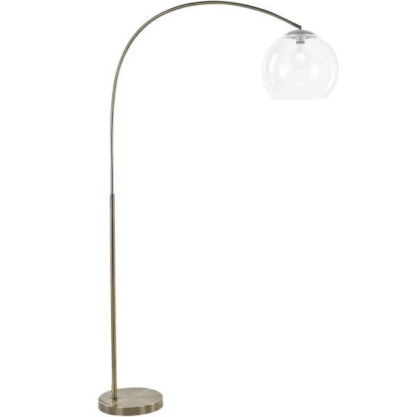 Over Large Arc Floor Lamp With Acrylic Shade Antique Brass