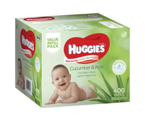 Huggies Thick & Soft Baby Wipes Cucumber & Aloe Vera - Mega Pack 400 Wipes