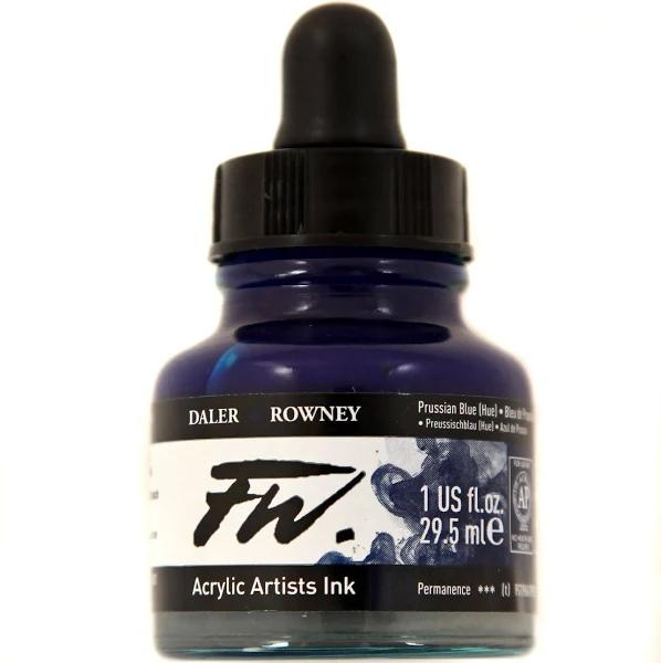 FW Artists' Acrylic Ink 29.5ml Bottle by Daler-Rowney - Prussian Blue