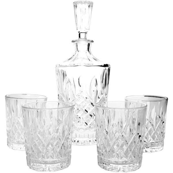 Salt & Pepper Bond Harding Decanter and Tumbler Set of 5