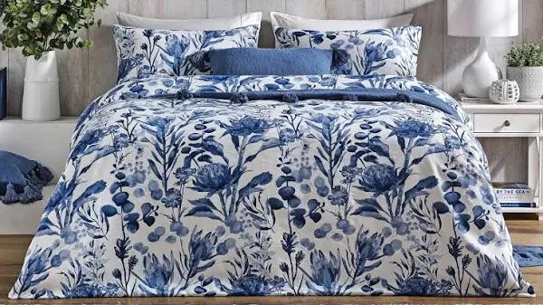 L'Avenue Wildflower Blue Quilt Cover Set - Queen