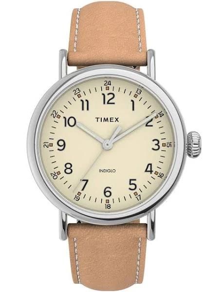 Timex Standard 40mm Leather Strap Watch