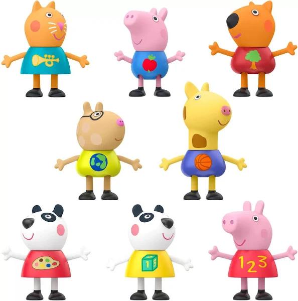 Peppa Pig Figure 8-Pack Toy Includes Peppa Pig, George Pig, Peggi Panda, Candy Cat and More, Amazon Exclusive, For Ages 3 and Up