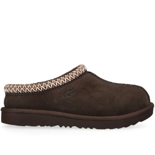 Ugg Boys Dark Brown Kids Tasman II Contrast-Stitch Suede Slippers