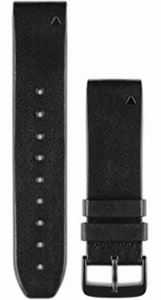 Garmin QuickFit 22 Watch Band - Black Leather