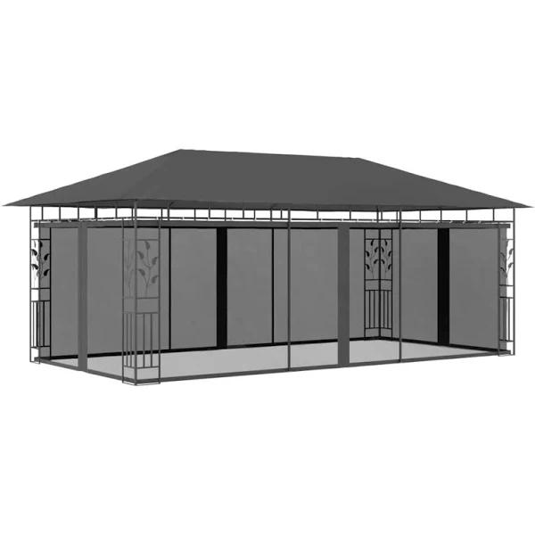 Gazebo with Mosquito Net 6x3x2.73 M Anthracite