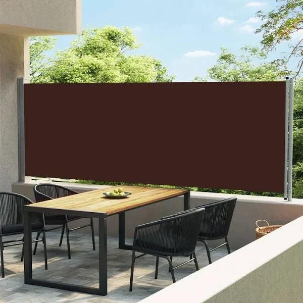 vidaXL Patio Retractable Side Awning 600×160 cm Black