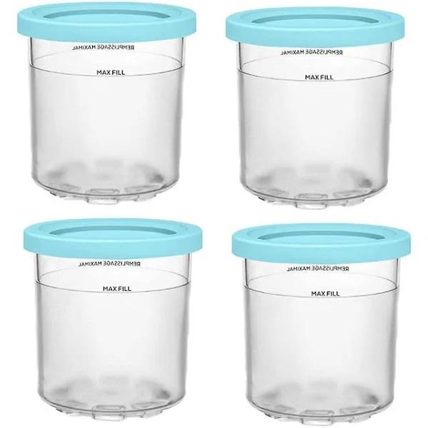 Ice Cream Cup, Ice Cream Containers With Lids For Ninja Creami Pints Nc301 Nc300 Nc299amz Series IC Blue