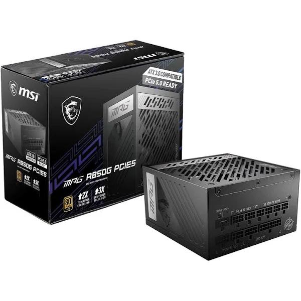 MSI Mag 850W Power Supply 80 Plus Gold - ATX 3.0 Pcie 5.0 Ready - 12vhpwr