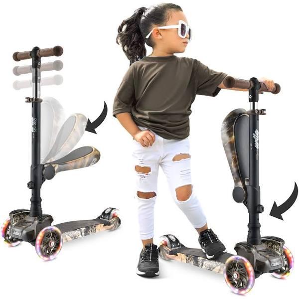 3 Wheeled Scooter For Kids - Stand & Cruise Child/toddlers Toy Folding Kick Scooters w/Adjustable Height, Anti-slip Deck, Flashing Wheel Lights, For