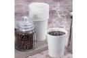 Disposable Coffee Cups Takeaway Paper Single Wall Take Away Bulk 8oz, 100pcs (50 Cups + 50 Lids)