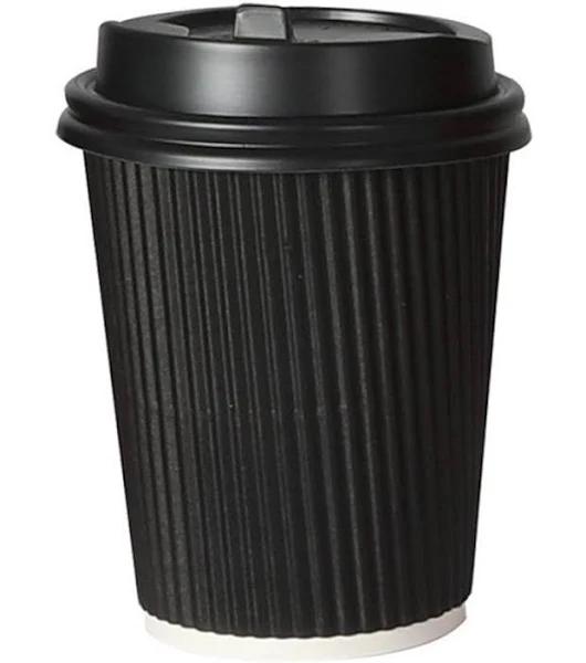 200 Pcs 8oz Disposable Takeaway Coffee Paper Cups Triple Wall Take Away W Lids