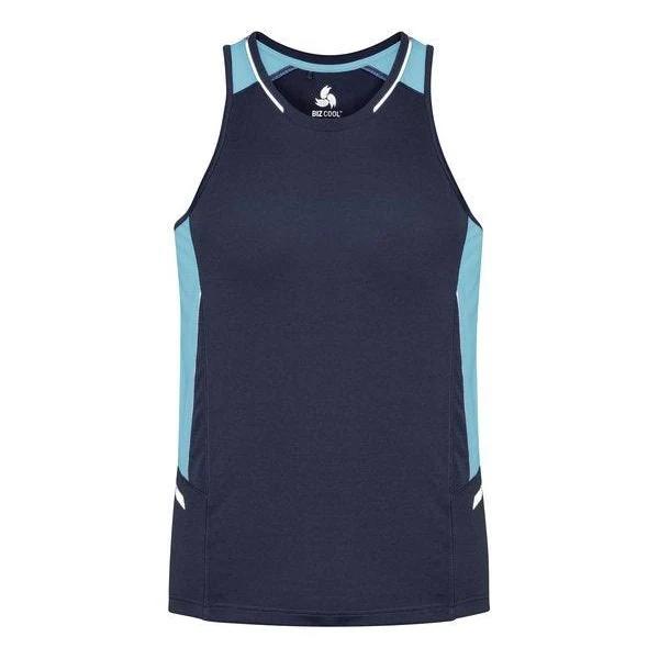 Biz Collection SG702M Renegade Mens Singlet L / Navy/Sky/Silver