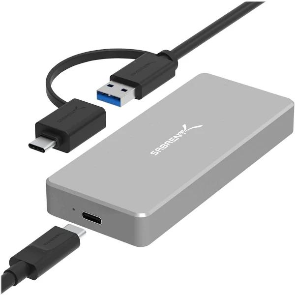 Sabrent USB 3.1 Aluminum Enclosure For M.2 NVMe SSD in Gray (EC-NVME).