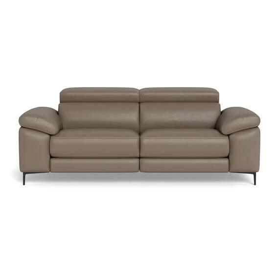 Cora Leather Electric Recliner Sofa Taupe by Freedom