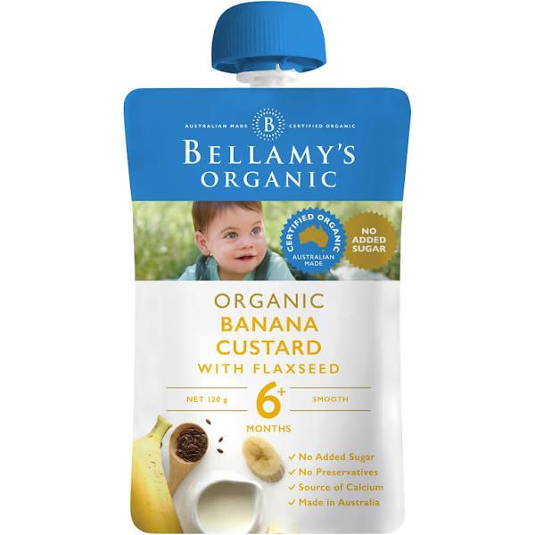 Bellamy's Organic Banana Custard With Flaxseed 6 Months 120g