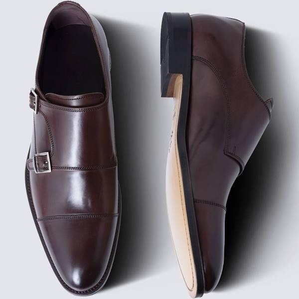 Hawes & Curtis Dark Brown Leather Monk Shoe