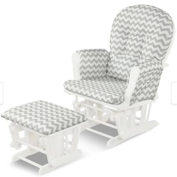 Baby Nursery Relax Rocker Rocking Chair Glider & Ottoman Set W/ Padded