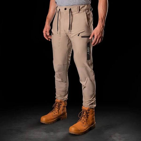 Bad Next - Waterproof Elastic Waist Cuffed Work Pants Khaki / 82