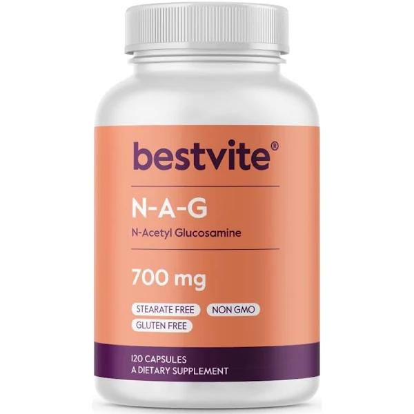 Bestvite N-Acetyl Glucosamine (N-A-G) 700mg (120 Capsules) - No Stearates - Non GMO - Gluten Free