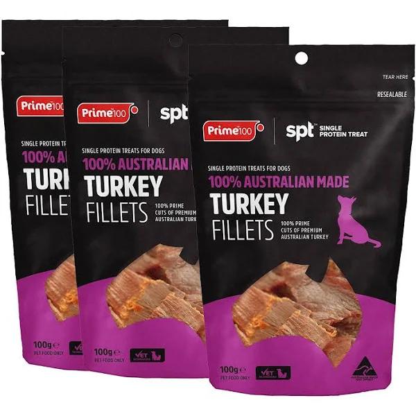 Prime100 SPT Single Protein Turkey Fillet Treats for Dogs 300g by Budget Pet Products