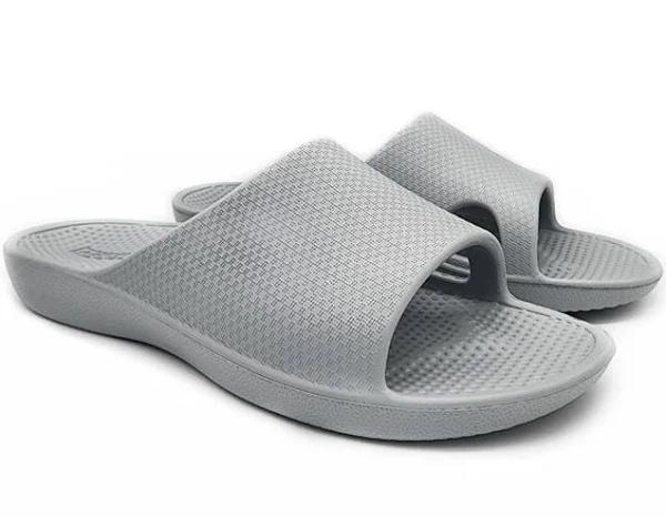 Archline Rebound Orthotic Slides Flip Flop Thongs Slip On Arch Support - Stone Grey - Euro 43