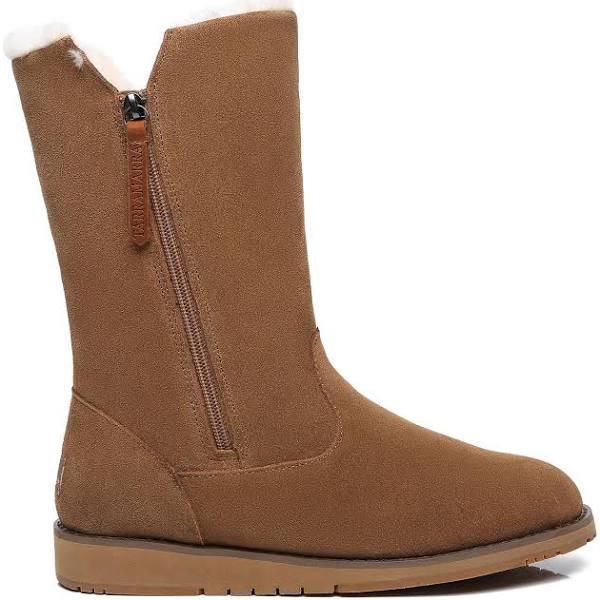 TA Colleen Women's Fashion UGG Boots Mid Calf-Chestnut-36