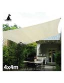 Wallaroo Waterproof Outdoor Shade Sail Canopy Sun Cloth Square 4x4m