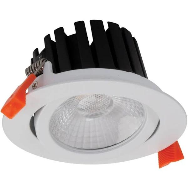 Domus Lighting Aqua-Tilt 13W Round Tiltable 13W LED Dimmable Downlight IP65 - Satin White Frame, 4000K