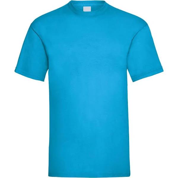 Universal Textiles Mens Value Short Sleeve Casual T-Shirt Cyan Medium