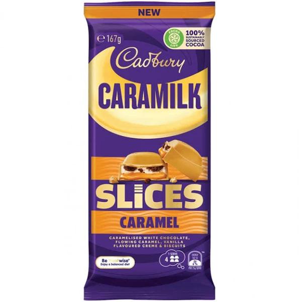 Cadbury Caramilk Slices Caramel Chocolate 167g