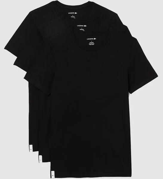 Lacoste Black Crew Neck Slim 3 Pack T-Shirt