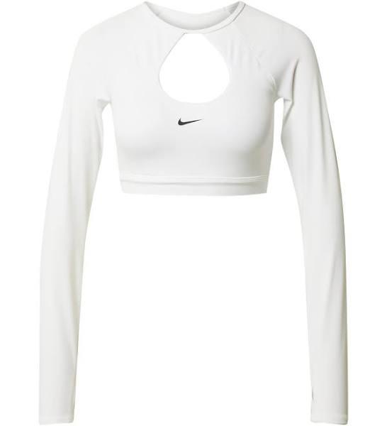 Nike Womens Long Sleeve Cropped Sports Bra White XS