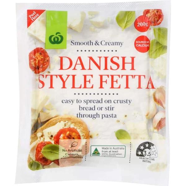 Woolworths Danish Style Fetta 200g