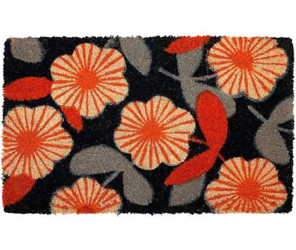 Fab Habitat Floral PVC Backed Coir Doormat 45x120cm