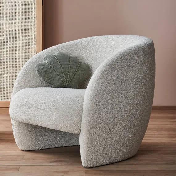 Cobble Fabric Occasional Armchair Ivory by Freedom