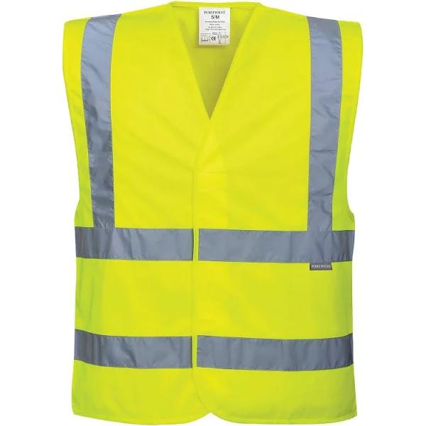 Portwest Hi-Vis Two Band and Brace Vest Yellow L/XL