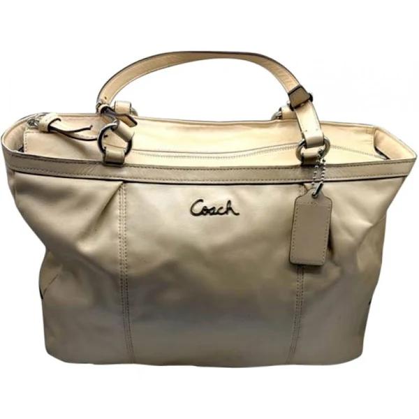 Coach CH504 Gallery Tote in Signature Canvas in Khaki Electric Red