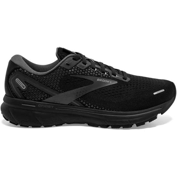 Womens Brooks Ghost 14 (D Wide), Black/Black/Black / 10.5