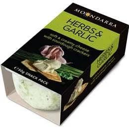 Moondarra Cream Cheese Herb & Garlic Snack Pack 50g