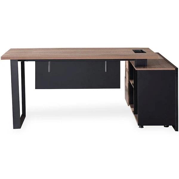 Adriano Executive Office Desk With Left Return 1.8m - Light Brown