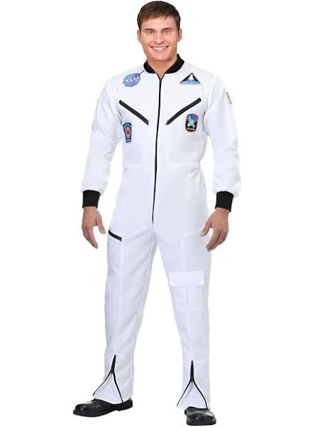 White Astronaut Jumpsuit Adult Costume | Exclusive | Adult | Unisex | Black/White | XL | Fun Costumes