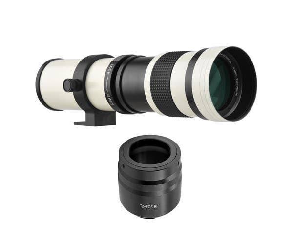 Camera MF Super Telephoto Zoom Lens F/8.3-16 420-800mm T2 Mount With RF-Mount Adapter Ring 1/4 Thread Replacement For Canon EOS R/ R3/ R5/ R5C/ R6/ RP