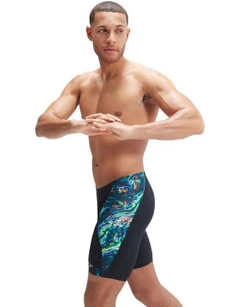 Speedo Mens Placement Digital VCut Jammer -Boys Black 28