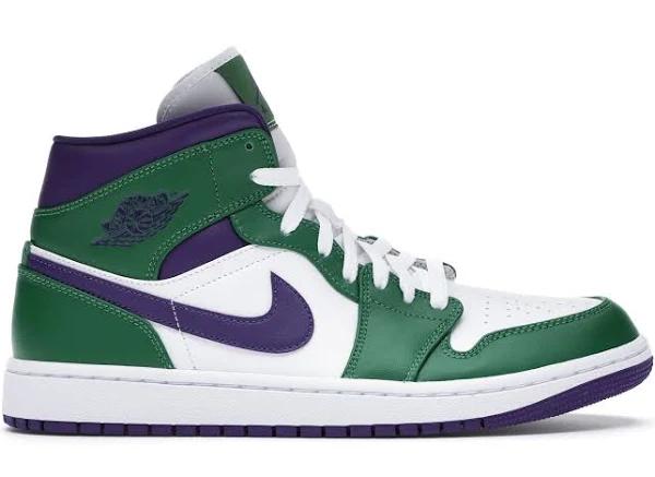 Air Jordan 1 Mid 'Aloe Verde/Court Purple' Shoes - Size 11