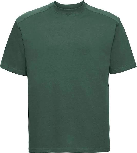 Russell Mens Heavyweight T-Shirt Bottle Green 4XL Combed Ringspun Cotton Mens T-Shirt