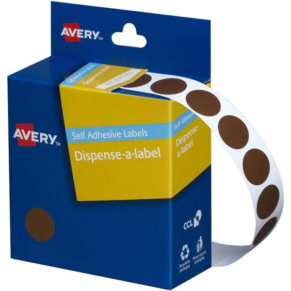 Avery 937237 Brown Dispenser Labels - Circle 14 mm - 1050/PACK