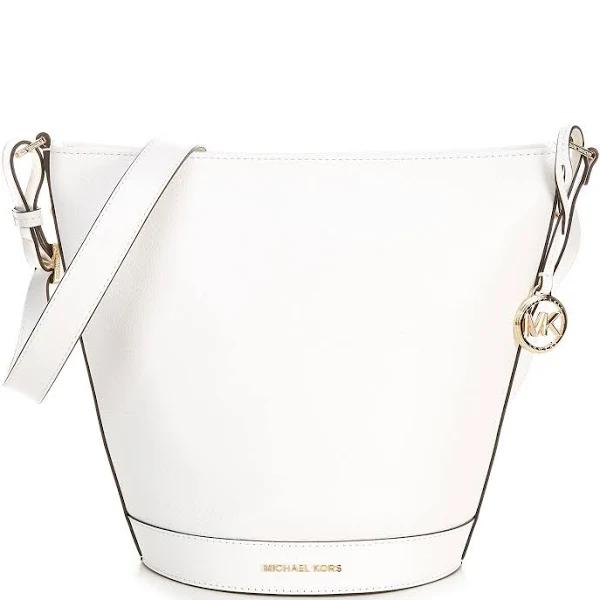 Michael Kors Townsend Medium Bucket Bag in Optic White