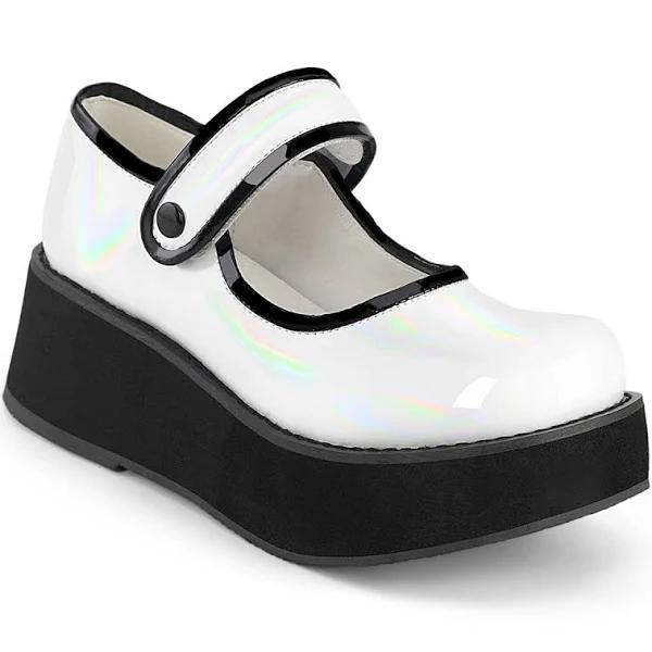 Demonia SPRITE-01 White Holo Patent Size 8