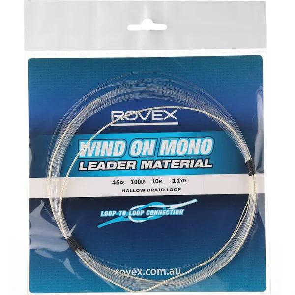 Rovex Wind-On Mono Leader - 10m 100lb Clear